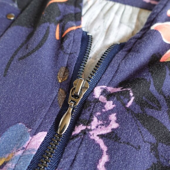 Torrid Sz 5 Navy Floral V Neck Challis Zip-Front Shirt Dress - Picture 5 of 12